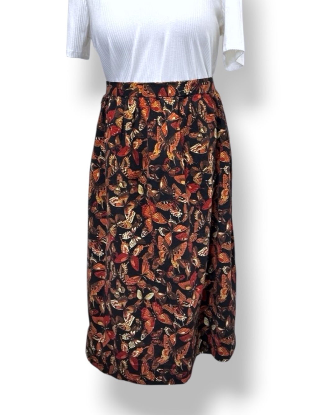 Handmade Womens High Waisted Butterfly Maxi Skirt VTG 90s Whimsigoth Fairygoth L